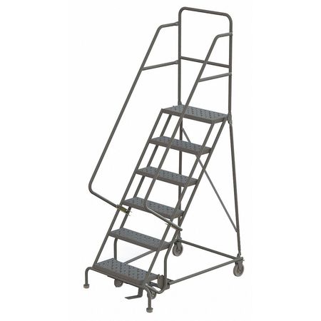 Tri-Arc 96 in H Steel Rolling Ladder, 6 Steps, 450 lb Load Capacity KDSR106246
