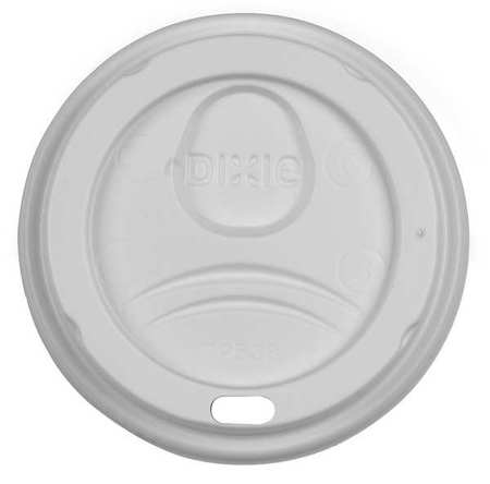 Dixie Lid for 8 oz. Hot Cup, Dome, Sip Through, White, Pk1000 D9538