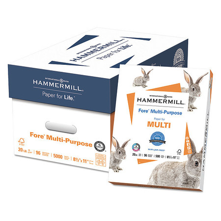 Hammermill Multi Paper, 8-1/2 x 11 In, White, PK5000 HAM103267