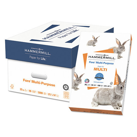 Hammermill Multi Paper, 8-1/2 x 14 In, White, PK500 HAM103291