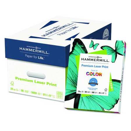 HAMMERMILL Laser Paper, 8-1/2 x 11 In, White, PK500 HAM104604