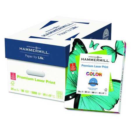 Hammermill Laser Paper, 8-1/2 x 11 In, White, PK500 HAM107681