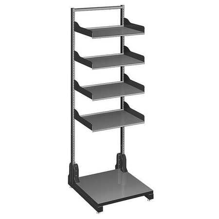 HERGO 5-Shelf Open Frame Shelf Rack, Metal/Laminated Pressboard Black 95-72241-004