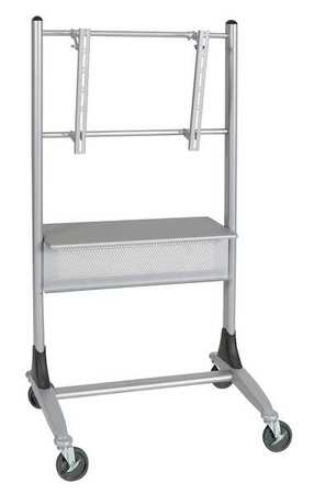 Mooreco Mobile Flat Panel TV Cart, 1 Shelf, Silver 27544
