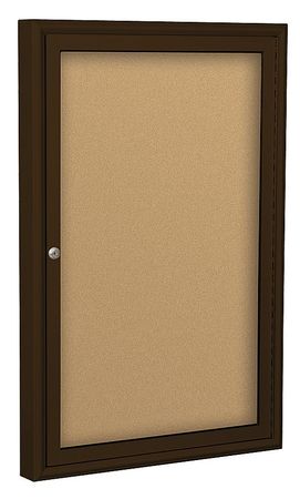 Mooreco Enclosed Bulletin Board, Coffee, 1 Door 94PCA-I