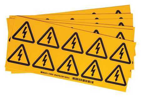 BRADY Warning Label, 2 In. H, 2 In. W, PK10 60202