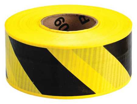 Zoro Select Barricade Tape, Yellow/Black, 500ft x 3 In 91104