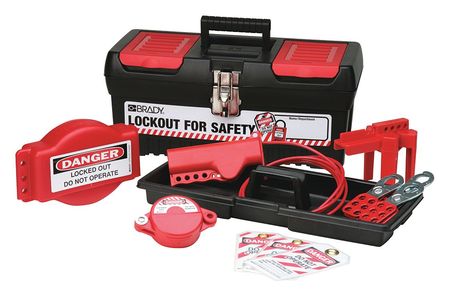 BRADY Portable LockoutKit, Blk, Electrical/Valve 105957