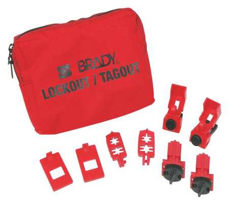 BRADY Portable Lockout Kit, Filled, Electrical, 9 99300