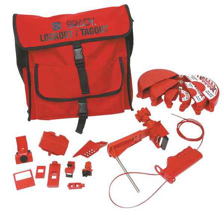 BRADY Portable Lockout Kit, 18, Electrical/Valve 99688