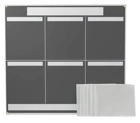 BRADY LEAN METRIC BOARD 37.25INX34.25IN GREY 114614