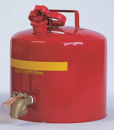EAGLE MFG 5 gal Red Stainless Steel Type I Safety Can Flammables 1417
