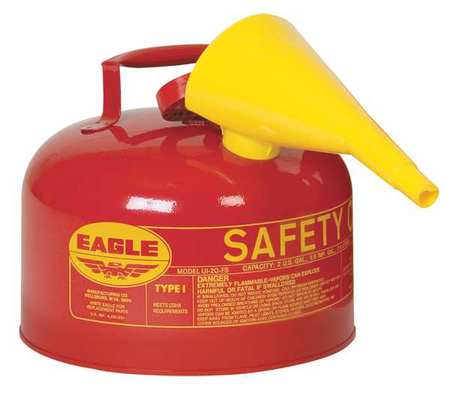 Eagle Mfg 2 1/2 gal Red Galvanized Steel Type I Safety Can Flammables UI25FS