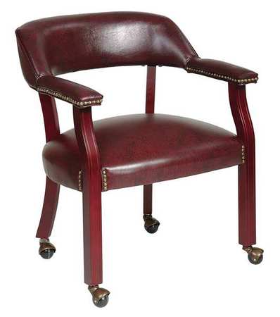 OFFICE STAR Ox Blood Traditional Guest Chair, 24 1/2" W 23-1/2" L 30-1/4" H, Padded, Vinyl Seat TV231-JT4