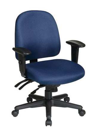 OFFICE STAR Desk Chair, Fabric, 3-1/2" Height, Adjustable Arms, Blue 43808-225