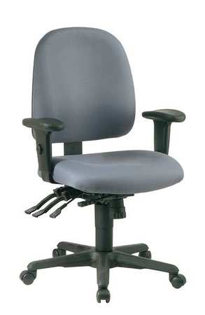 OFFICE STAR Desk Chair, Fabric, 3-1/2" Height, Adjustable Arms, Gray 43808-226