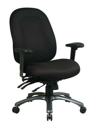 OFFICE STAR Desk Chair, Fabric, 18-1/2" to 22" Height, Adjustable Arms, Black 8511-231