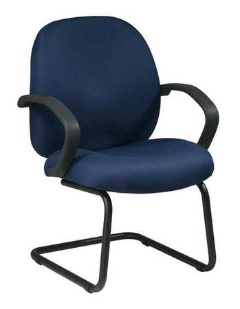 OFFICE STAR Navy Blue Guest Chair, 23" W 27" L 45" H, Fixed Arms, Fabric Seat, Work Smart Series EX2655-225