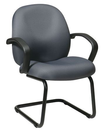 OFFICE STAR Gray Guest Chair, 23" W 27" L 45" H, Fixed Arms, Fabric Seat, Work Smart Series EX2655-226