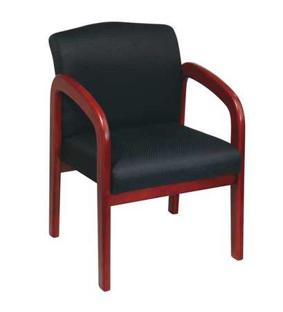 OFFICE STAR Black Visitors Chair, 23" W 25-1/2" L 33-1/2" H, Fixed, Fabric Seat, Collection: WD Series WD387-363