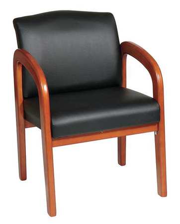 OFFICE STAR Black Visitors Chair, 23" W 25-1/2" L 33-1/2" H, Fixed, Fabric Seat, Collection: WD Series WD380-U6