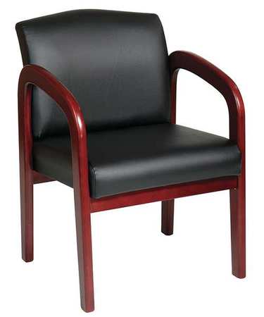 OFFICE STAR Black Visitors Chair, 23" W 25-1/2" L 33-1/2" H, Fixed, Fabric Seat, Collection: WD Series WD387-U6