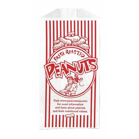 VALUE BRAND White Peanut Bags, 3 1/2 x 6 1/2", PK1000 E-7093