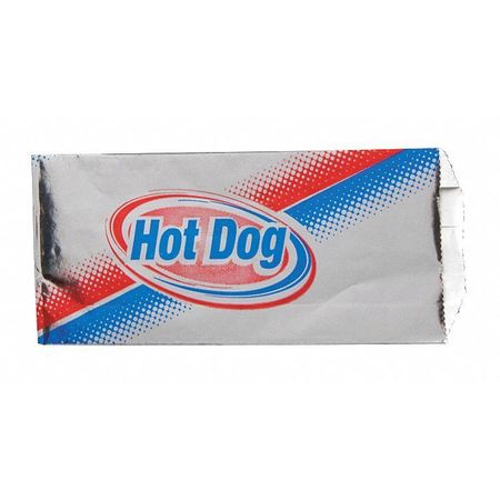 VALUE BRAND Foil Printed Hot Dog Bags, 3 1/2 x 1 1/2 x 8 1/2", PK1000 E-7137