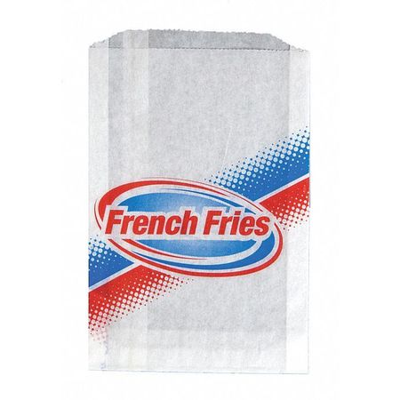 VALUE BRAND Printed French Fry Bags, 5 1/2 x 1 x 8", PK1000 E-7175