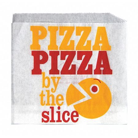 Zoro Select White Grease Resistant Double Opening Pizza Slice Bags, 7 x 6 1/2", PK1000 E-7057