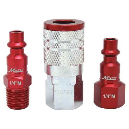 Milton Industrial Red Coupler/Plug Kit, 3 pcs. S-303MKIT