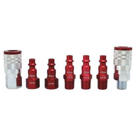 MILTON Industrial Red Coupler/Plug Kit, 7 pcs. S-307MKIT