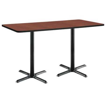 KFI Rectangle KFI 30"x 72" Conference Table with Mahogany Top, Black X-Base, Bistro Height, 72 W, 30 L T3072-B2015-BK-MH-38