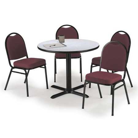 KFI Round Pedastal Table, 36 W, 36 L, 29 H, Laminate Top, Grey T36RD-B2025BK-GN/IM520BK-BURGF