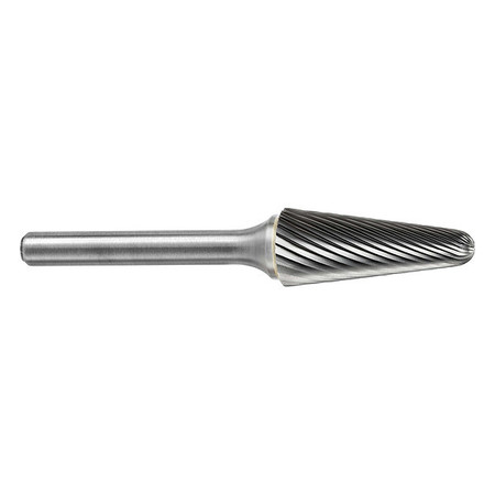 SGSPRO Carbide Bur, Taper, 1/4in., Single Cut 15175