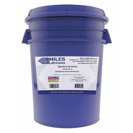 Miles Lubricants SB Motor Oil, 5W-30, Synthetic, 5 Gal M00100203