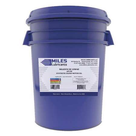 MILES LUBRICANTS SB Motor Oil, 10W-40, Synthetic, 5 Gal M00100403