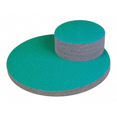 SUPERIOR ABRASIVES Coated PSA Disc, Zirc GA, 5", Grit 50 A017400