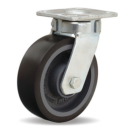 HAMILTON Standard Duty Kingpinless Caster, 6" x 2" Duralast-XC Polyurethane (70D) on Cast Iron Wheels S-52K-6DB70