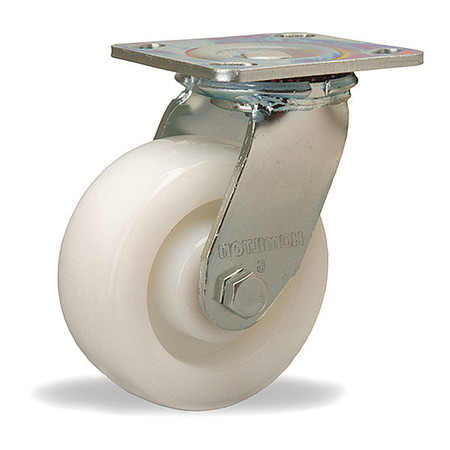 HAMILTON Standard Duty Kingpinless Caster, 5" x 2" White Nylon Wheel, 1/2" Sealed Precision Ball Bearings S-52K-5WNB