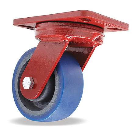 HAMILTON Kingpinless Swivel Caster, 5" x 2" Ergo-Glide Wheel (80A), 3/4" Sealed Precision Ball Bearings S-ZFHS-5SPB