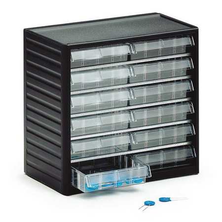 Treston Small Parts Drawer Unit, 12 Drawers, Clear 292-3