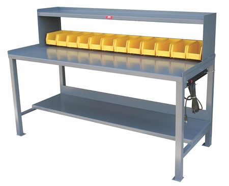 JAMCO Heavy Duty Fixed Work Bench, Steel, 72" W, 34" Height, 3000 lb., Straight WC472GP