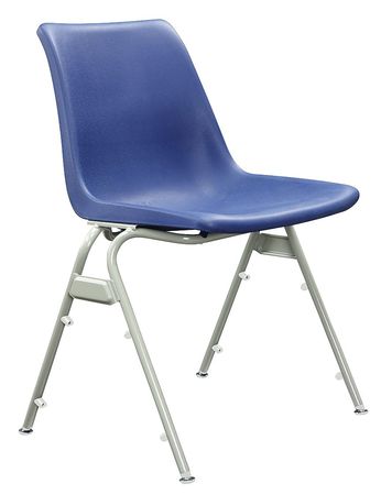 ZORO SELECT Stacking Chair, Plastic, Blue 16A323