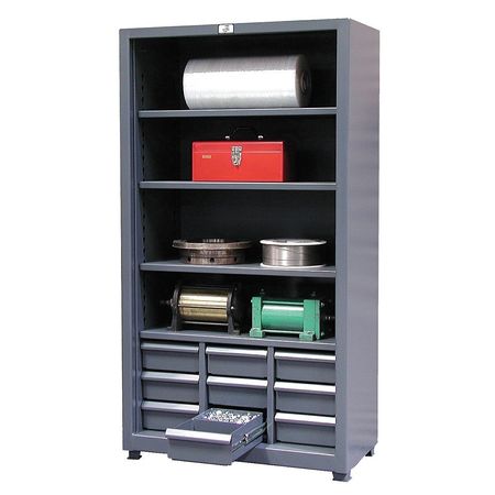 STRONG HOLD Metal Shelving Unit, 20"D x 40"W x 74"H, 4 Shelves, Steel 3.46-CSU-204-9DBWL