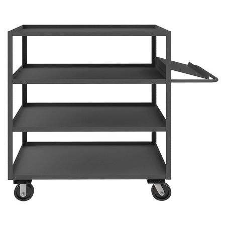 Zoro Select Order-Picking Utility Cart with Lipped Metal Shelves, Steel, Flat, 4 Shelves, 3,000 lb OPC-244860-4-6PH-95