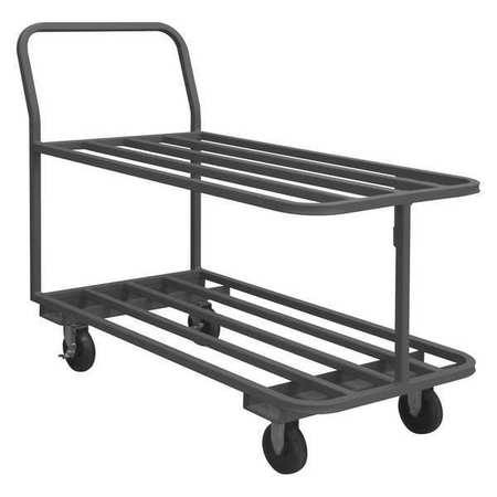 Zoro Select Easy Access & Load Low-Profile Utility Cart with Metal Shelves & Tube Frame, Steel, Raised EPTT244825PO95