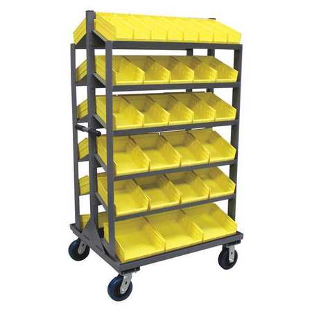 Jamco Mobile Sloped Bin Shelving, 36inW, 66inH RB336U600GP