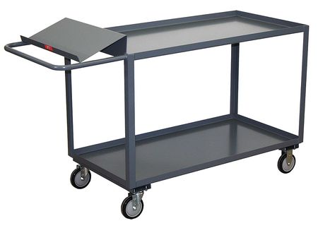 JAMCO Order-Picking Utility Cart with Lipped Metal Shelves, Steel, Flat, 2 Shelves, 1,200 lb SO336P500GP