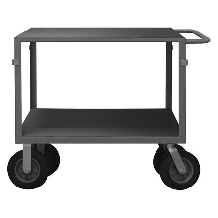 ZORO SELECT Steel Instrument Cart with Flush Metal Shelves, Flat, 2 Shelves, 1,200 lb IC24368SPN95